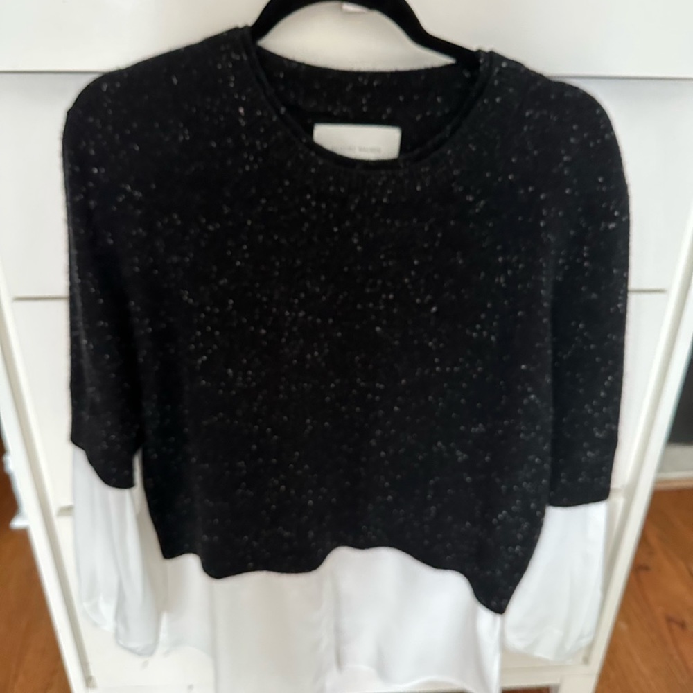 Brochu Walker, The Looker Sweater, Size Medium, black with white speckles